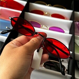 Red Oval Sunglasses